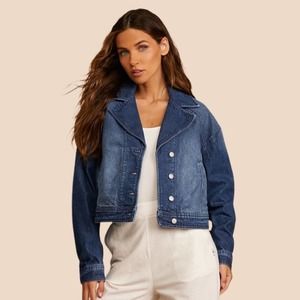 NEW Free People Now Or Never Denim Jacket In Gemini Wash